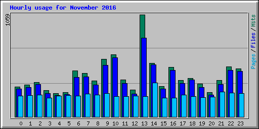 Hourly usage for November 2016