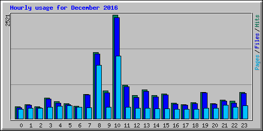 Hourly usage for December 2016