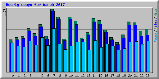 Hourly usage for March 2017